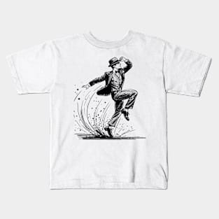 Tap dancer black sketch Kids T-Shirt